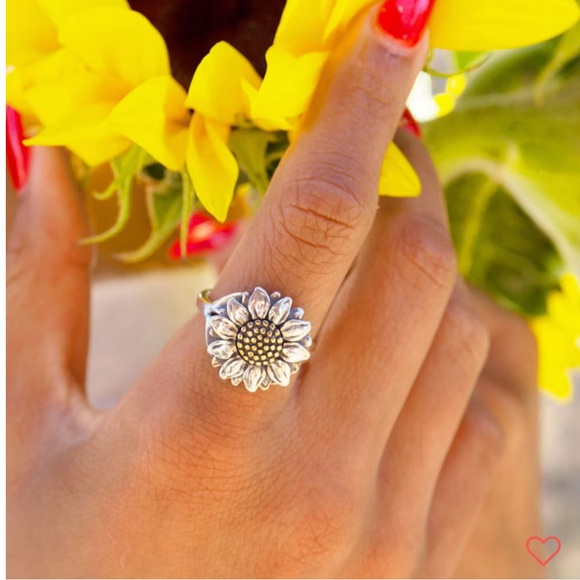 James Avery wild sunflower ring in silver and bronze - Picture 2 of 10